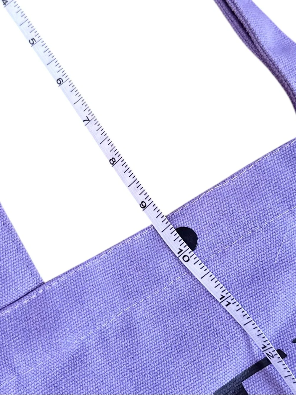 Lavender Canvas Tote with Black Logo - Fashion Accessory